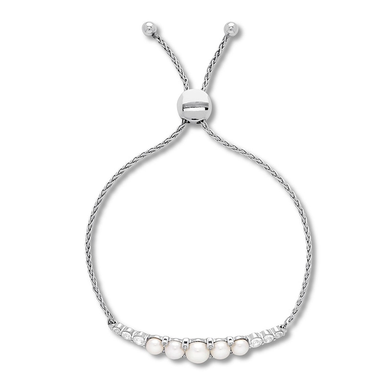 Sterling Silver Cultured Freshwater Pearl Bolo Bracelet Sterling Silver Cultured Freshwater Pearl Bolo Bracelet