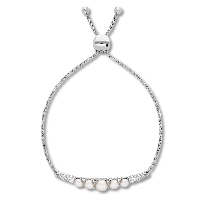 Main Image 2 of Cultured Freshwater Pearl Bolo Bracelet Sterling Silver