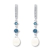 Cultured Pearl Earrings Blue/White Topaz Sterling Silver