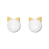 Thumbnail Image 1 of Young Teen Kitty Earrings Cultured Pearls 14K Yellow Gold