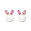 Thumbnail Image 3 of Young Teen Bunny Earrings 14K Yellow Gold Cultured Pearls & Lab-Created Sapphires