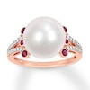 Thumbnail Image 0 of Cultured Pearl Ring 1/8 ct tw Diamonds 10K Rose Gold