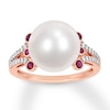Thumbnail Image 1 of Cultured Pearl Ring 1/8 ct tw Diamonds 10K Rose Gold