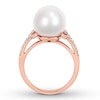 Thumbnail Image 1 of Cultured Pearl Ring 1/8 ct tw Diamonds 10K Rose Gold