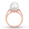 Thumbnail Image 2 of Cultured Pearl Ring 1/8 ct tw Diamonds 10K Rose Gold