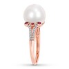 Thumbnail Image 2 of Cultured Pearl Ring 1/8 ct tw Diamonds 10K Rose Gold