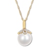 Thumbnail Image 0 of Cultured Pearl Necklace 1/15 ct tw Diamonds 14K Yellow Gold 17"