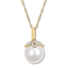 Thumbnail Image 1 of Cultured Pearl Necklace 1/15 ct tw Diamonds 14K Yellow Gold 17&quot;