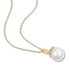Thumbnail Image 1 of Cultured Pearl Necklace 1/15 ct tw Diamonds 14K Yellow Gold 17"
