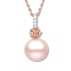 Thumbnail Image 0 of Pink Cultured Pearl Necklace 1/20 ct tw Diamonds 10K Rose Gold