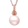 Thumbnail Image 3 of Pink Cultured Pearl Necklace 1/20 ct tw Diamonds 10K Rose Gold