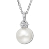 Thumbnail Image 3 of Freshwater Cultured Pearl Necklace White Topaz Sterling Silver