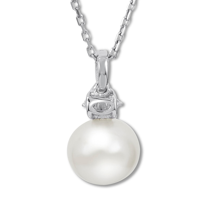 Freshwater Cultured Pearl Necklace White Topaz Sterling Silver