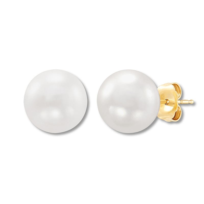 Main Image 1 of Cultured Pearl Earrings 10K Yellow Gold