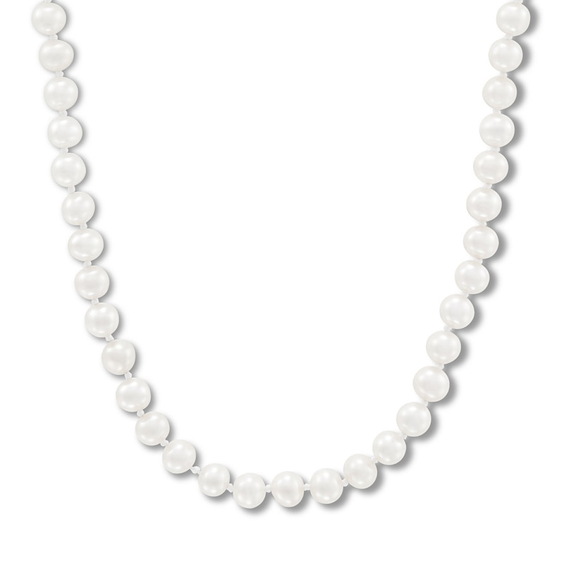 Main Image 1 of Cultured Pearl Necklace 10K Yellow Gold 16&quot;