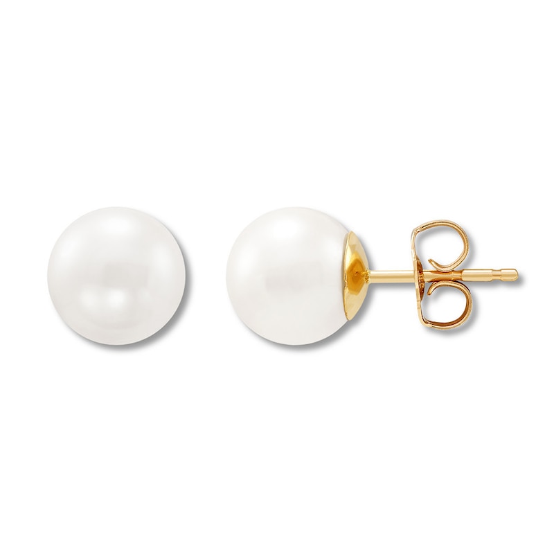 Cultured Pearl Stud Earrings 8 x 8.5mm