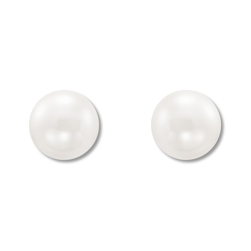 Main Image 3 of Cultured Pearl Stud Earrings 8 x 8.5mm