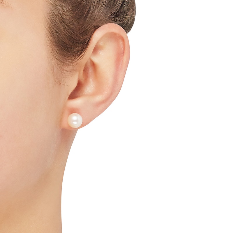 Main Image 4 of Cultured Pearl Stud Earrings 8 x 8.5mm