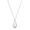 Thumbnail Image 1 of Cultured Pearl Necklace 1/10 ct tw Diamonds Sterling Silver 18&quot;