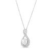 Thumbnail Image 2 of Cultured Pearl Necklace 1/10 ct tw Diamonds Sterling Silver 18&quot;