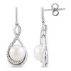 Thumbnail Image 2 of Cultured Pearl Earrings 1/10 ct tw Diamonds Sterling Silver