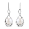 Thumbnail Image 2 of Cultured Pearl Earrings 1/10 ct tw Diamonds Sterling Silver