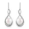 Thumbnail Image 3 of Cultured Pearl Earrings 1/10 ct tw Diamonds Sterling Silver