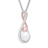 Thumbnail Image 3 of Cultured Pearl Necklace Sterling Silver/10K Rose Gold