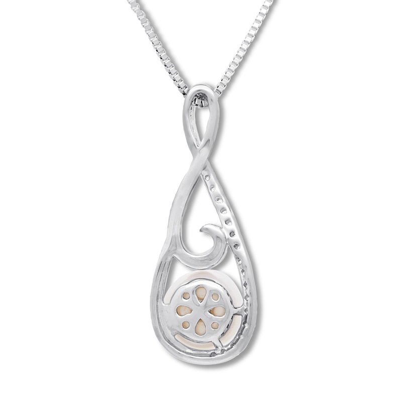 Main Image 4 of Cultured Pearl Necklace Sterling Silver/10K Rose Gold