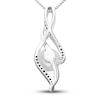 Thumbnail Image 3 of Cultured Pearl Necklace Lab-Created Sapphires Sterling Silver