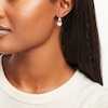 Thumbnail Image 3 of Freshwater Cultured Pearl & White Lab-Created Sapphire Earrings 10K Rose Gold/Sterling Silver