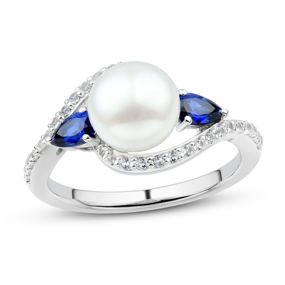 Details about    White Topaz And Pearl Cocktail Engagement Ring 925 Silver Gemstone Jewelry 