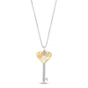 Thumbnail Image 1 of Cultured Pearl & Diamond Key Necklace Sterling Silver/10K Yellow Gold 18&quot;