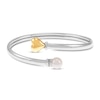 Thumbnail Image 0 of Cultured Pearl & Diamond Heart Cuff Sterling Silver/10K Yellow Gold