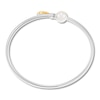 Thumbnail Image 2 of Cultured Pearl & Diamond Heart Cuff Sterling Silver/10K Yellow Gold