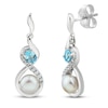 Thumbnail Image 1 of Freshwater Cultured Pearl & Topaz Earrings Sterling Silver