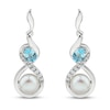 Thumbnail Image 2 of Freshwater Cultured Pearl & Topaz Earrings Sterling Silver