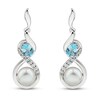 Thumbnail Image 3 of Freshwater Cultured Pearl & Topaz Earrings Sterling Silver