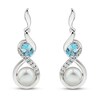 Thumbnail Image 2 of Freshwater Cultured Pearl & Topaz Earrings Sterling Silver