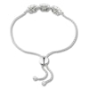 Thumbnail Image 2 of Freshwater Cultured Pearl & White Lab-Created Sapphire Bolo Bracelet Sterling Silver