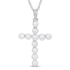 Thumbnail Image 1 of Freshwater Cultured Pearl Cross Necklace Sterling Silver 18"