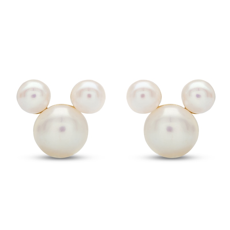 Main Image 1 of Children's Mickey Mouse Cultured Freshwater Pearl Earrings 14K Yellow Gold
