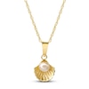 Thumbnail Image 0 of Children's Shell Cultured Pearl Necklace 14K Yellow Gold 13"