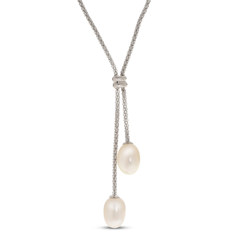 Cultured Pearl Lariat Necklace Sterling Silver | Kay