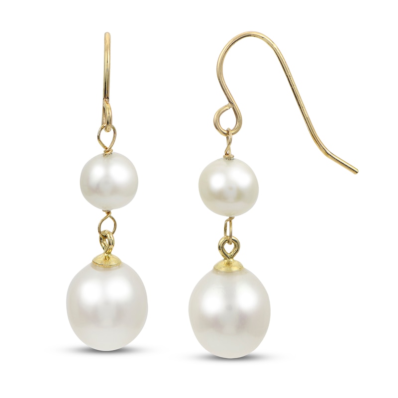 Main Image 1 of Cultured Pearl Dangle Earrings 14K Yellow Gold