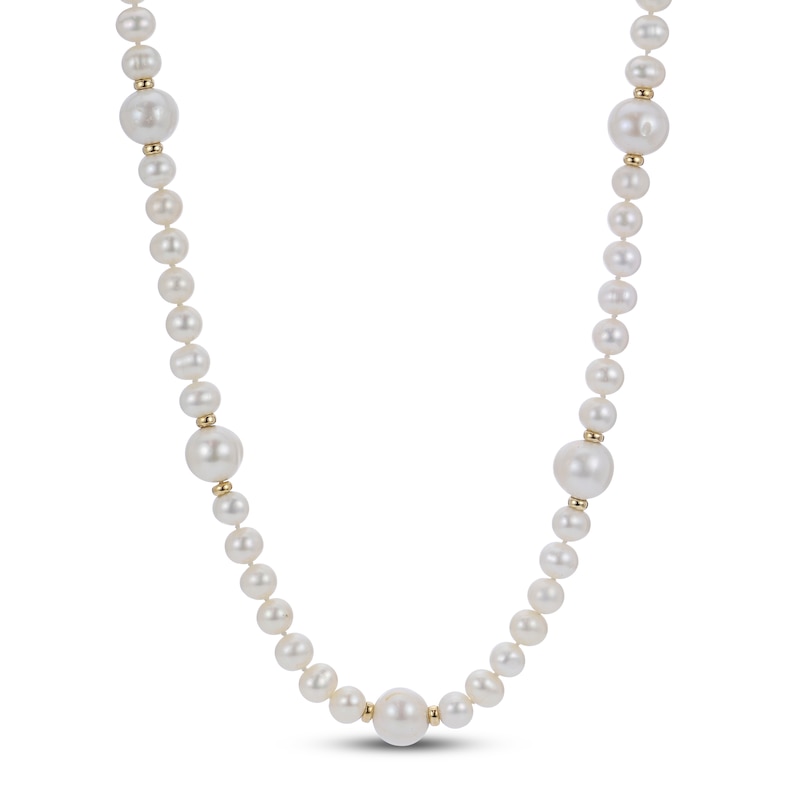 Main Image 1 of Cultured Pearl Necklace 14K Yellow Gold 18&quot;