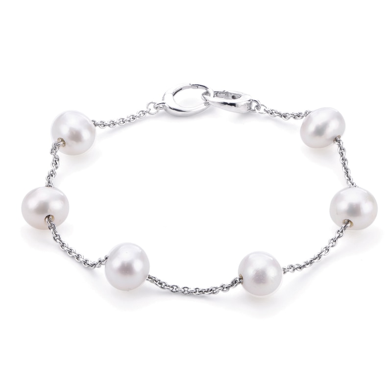 Cultured Pearl Bracelet Sterling Silver 7.5"