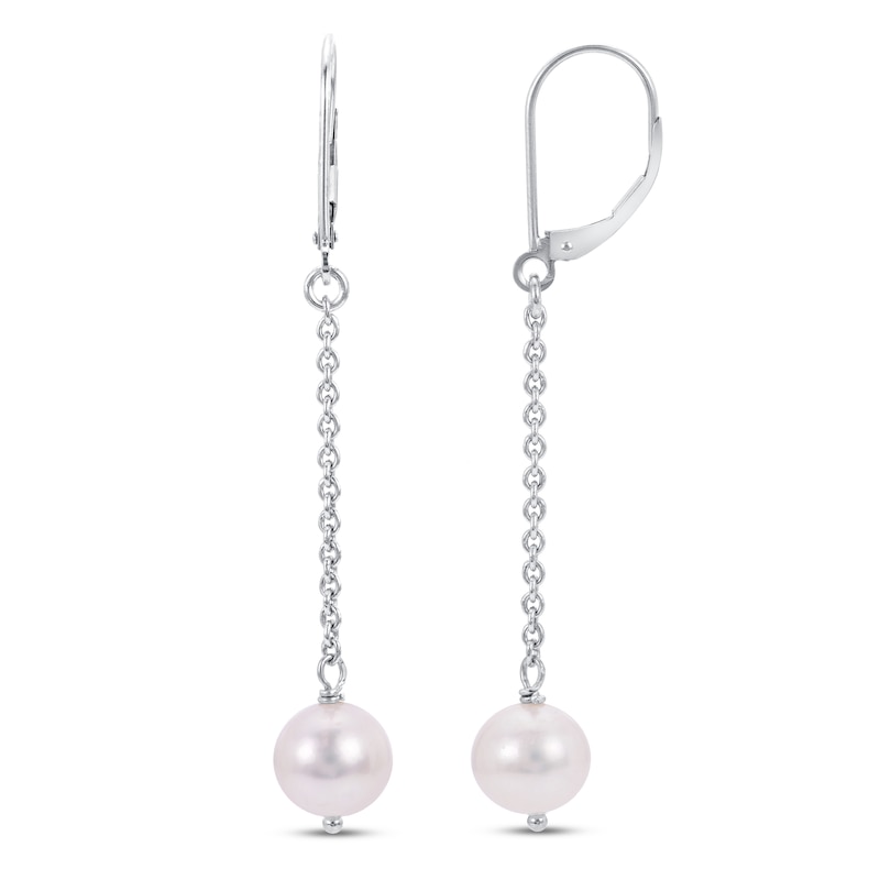 Main Image 1 of Cultured Pearl Dangle Earrings Sterling Silver
