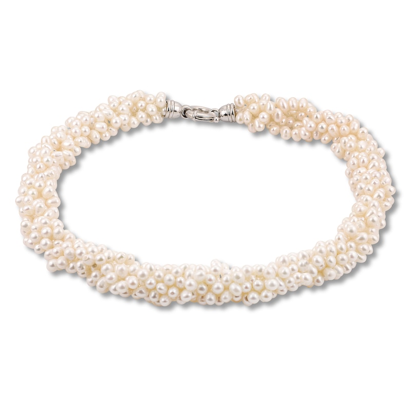 Main Image 2 of Cultured Pearl Torsade Necklace Sterling Silver 18&quot;