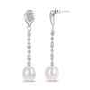 Thumbnail Image 0 of Cultured Pearl & White Topaz Dangle Earrings Sterling Silver